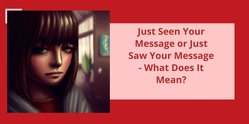 i have just seen your message meaning